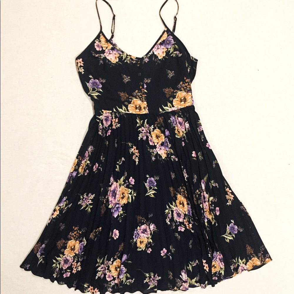 Pleated Floral Dress